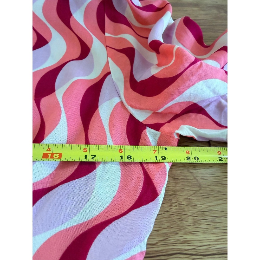Nobody's Child Alexa Midi Dress Retro Wavy Print Pink Orange Size 16 (UK)/12 US - Picture 6 of 15